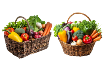 Set of vegetables on a clear background.