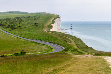 Beachy Head Lighthouse near Eastbourne in East Sussex, England	