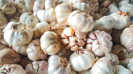 Fresh White onion on the market display