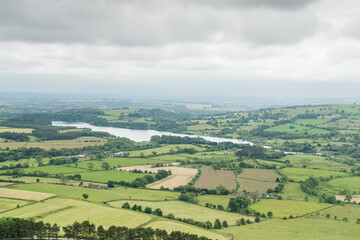 Naklejka premium Tittersworth Reservoir and the Peak District countryside on an overcast day