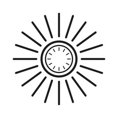 Line art sun design vector icon style