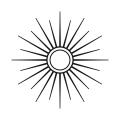 Line art sun design vector icon style