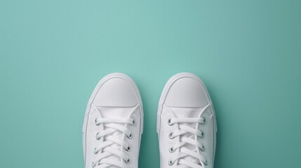 Top view of white shoes