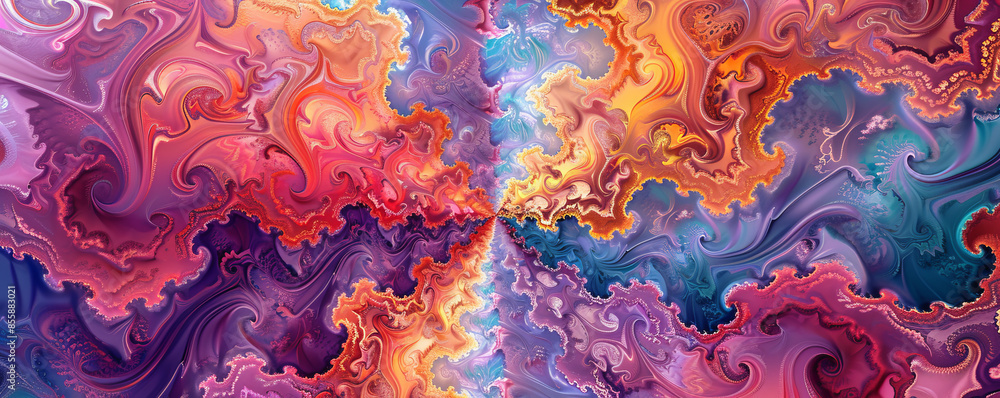 Poster a mesmerizing kaleidoscope pattern, its swirling colors and patterns creating a hypnotic effect.