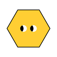 Geometric figure with face emotions, hand drawn trendy shapes for kids, funny character vector illustration.
