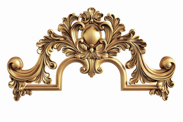 Classic golden element with floral motifs, perfect for creating elegant borders, frames, and decorative accents