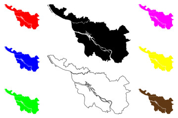 Bremen City (Federal Republic of Germany, City Municipality of Bremen) map vector illustration, scribble sketch City of Bremen map