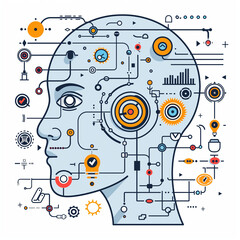 AI Technology Icons Set - Vector Illustration of Artificial Intelligence, Neural Networks, and Robotics for Digital and Tech Projects