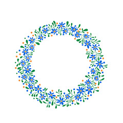 Blue flower frame, abstract print design