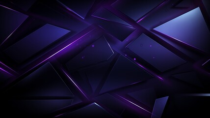 Obraz premium Abstract background, dark blue and purple geometric shapes with glowing edges, with triangular elements, perfect for modern design projects.