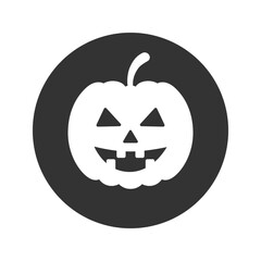 Halloween icon vector illustration of pumpkin isolated on white background. Vector silhouette flat style sign