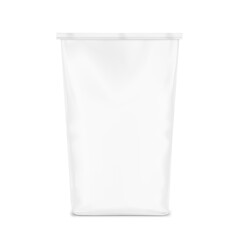 Vertical bag mockup. Front view. High realistic. Vector illustration isolated on white background. Ready for use in presentation, promo, advertising and more. EPS10.	