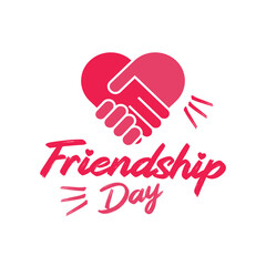 Happy friendship day typography holiday celebration art illustration dark and light bright red with white background for poster banner greeting card print