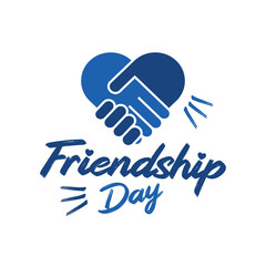 Happy friendship day typography holiday celebration art illustration dark and light blue with white background for poster banner greeting card print