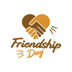 Happy friendship day typography holiday celebration art illustration dark and light strong orange with white background for poster banner greeting card print