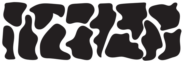 Organic blob shapes. Irregular forms. Asymmetrical flowing liquid circles. Smooth silhouette stones. Collection of isolated vector elements on white background