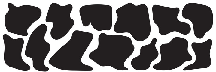 Organic blob shapes. Irregular forms. Asymmetrical flowing liquid circles. Smooth silhouette stones. Collection of isolated vector elements on white background