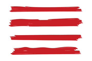 Set of hand drawn brush strokes, vector illustration, design element