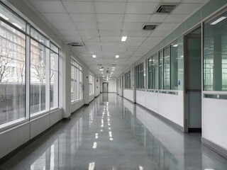 ia generated. long corridor in building