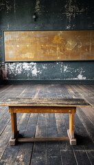 There is teacher's table but it is. Empty the class backgraund