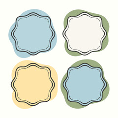 A set of four colorful circle frames on a white background