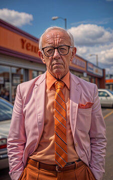 portrait of a sleazy used car salesman. generative ai