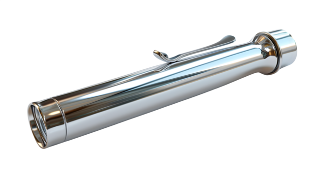 Metallic whistle isolated on a transparent background, PNG  - Powered by Adobe