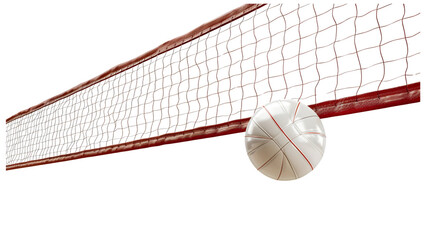 Volley ball with net isolated on a transparent background, PNG 