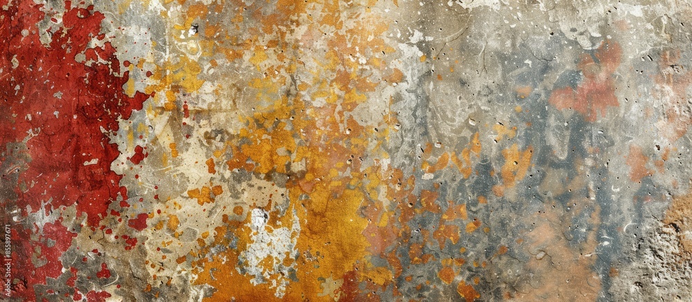 Poster multicolor grunge background with abstract colors of red, white and ocher, granite stone texture. co