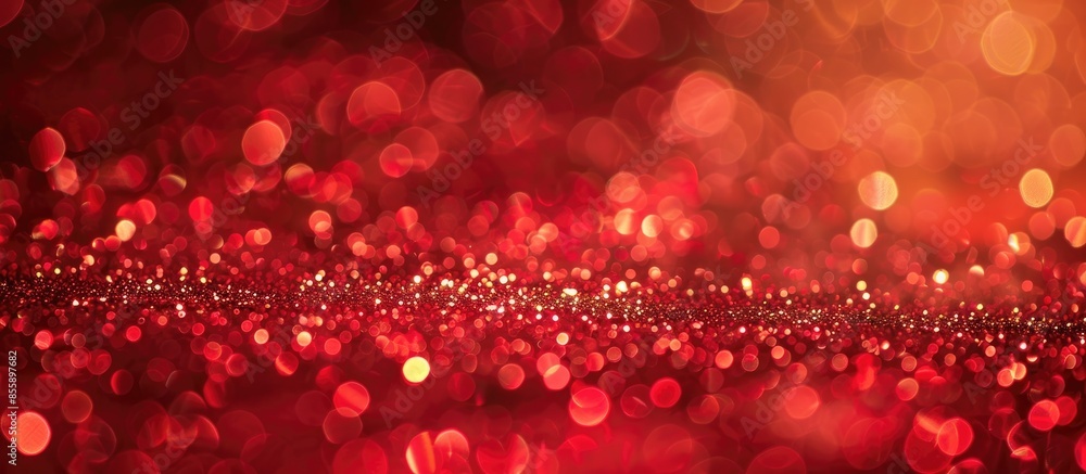 Poster red glitter vintage lights background. defocused. copy space image. place for adding text or design