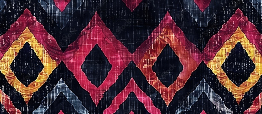 Poster ethnic traditional ikat chevron seamless pattern for fabric textile background and wallpaper. copy s