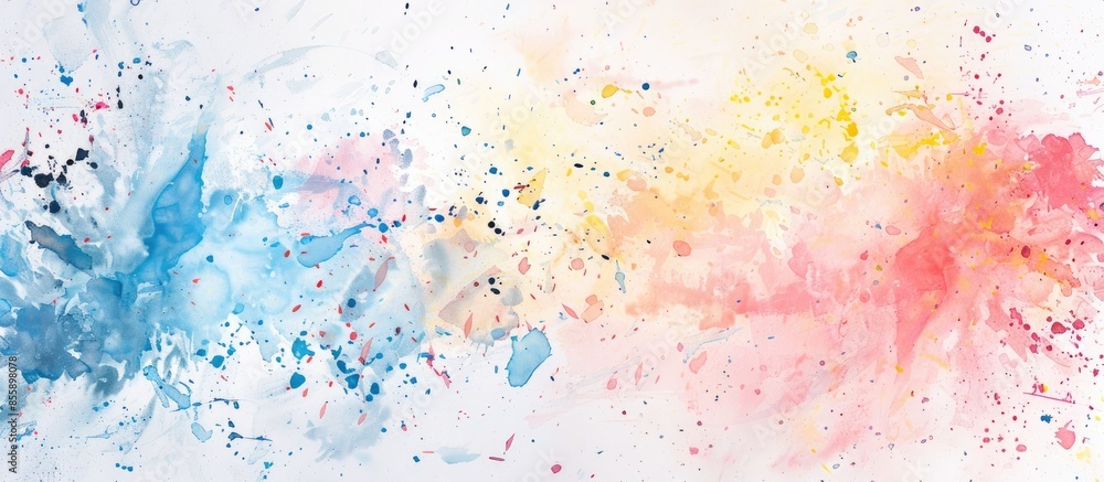 Aufkleber isolated artistic white watercolor and ink paint splatter textures and decorative elements isolated 