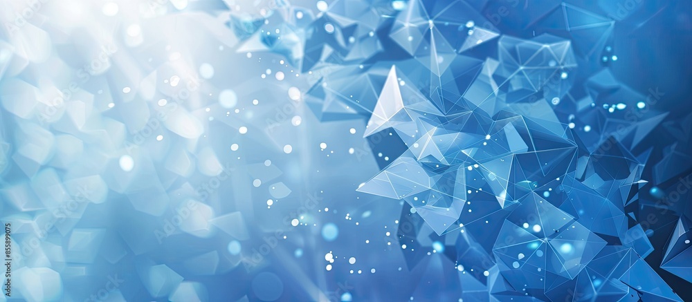Poster blue abstract triangular background. copy space image. place for adding text or design