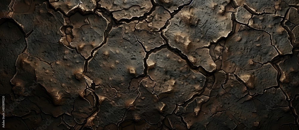 Poster cracked soil texture and background of ground earth background. copy space image. place for adding t