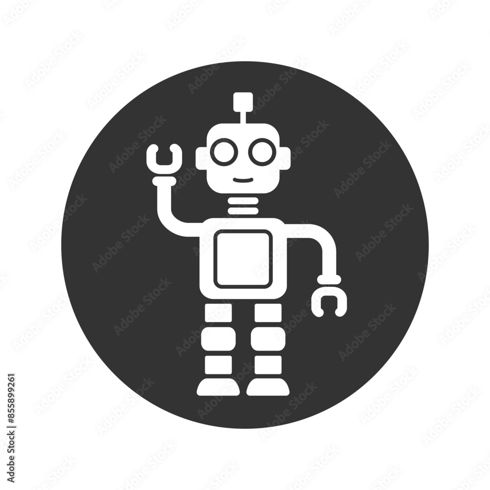 Poster robots outline vector icon. flat sign black robots icon, flat vector simple element illustration fro