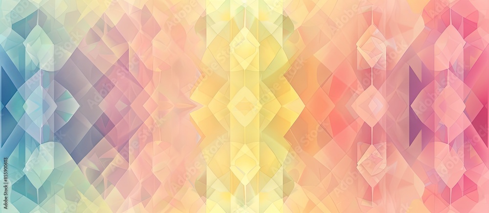 Wall mural Modern pattern with seamless patterns. Geometric elements. Blurred gradient background. Design for screen, presentation, wallpaper, holiday object. Copy space image