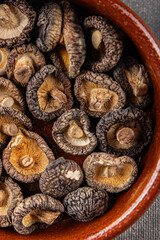 dried mushroom shiitake food snack on the table copy space food background rustic top viewvegan food