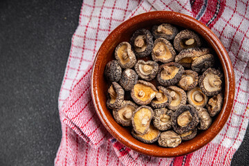 dried mushroom shiitake food snack on the table copy space food background rustic top viewvegan food