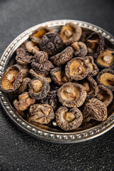 dried mushroom shiitake food snack on the table copy space food background rustic top viewvegan food