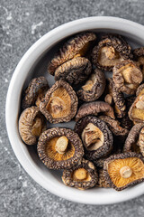 dried mushroom shiitake food snack on the table copy space food background rustic top viewvegan food