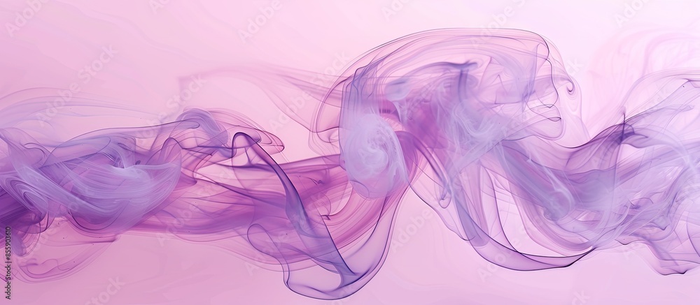 Poster pink with purple color of smoke on isolated on pastel background. copy space image. place for adding
