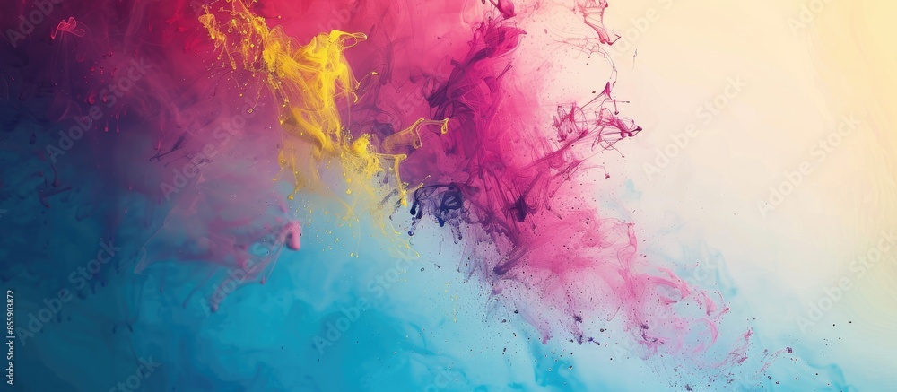 Poster brush, color image. copy space image. place for adding text and design