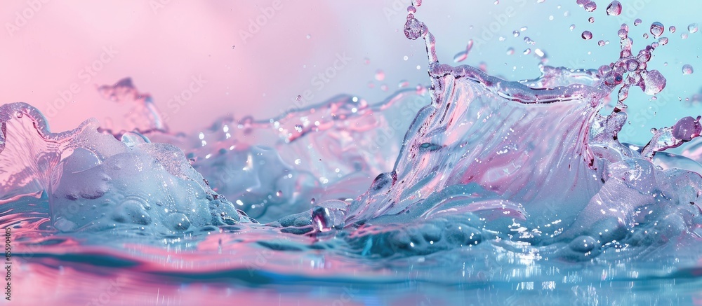 Poster isolated shot of water splashing pastel background abstract. copy space image. place for adding text
