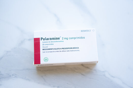 Caja de Polaramine. Antistaminico. Medicamentos para la alergia