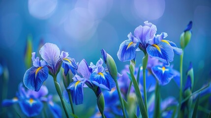 Wild Irises Showcasing Their Beauty