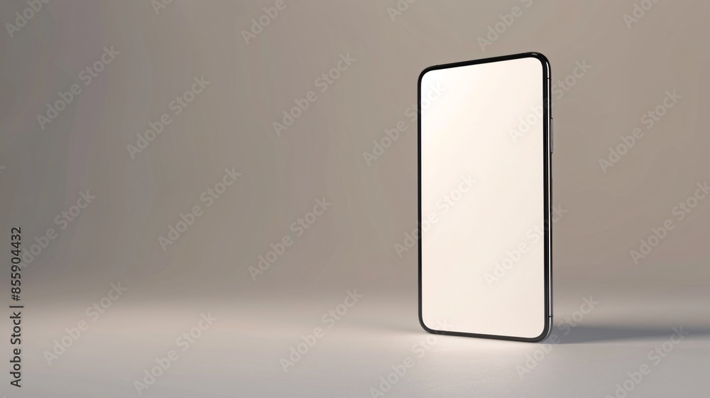 Poster a perspective concept features an empty screen smartphone isolated, showcasing the potential for cus