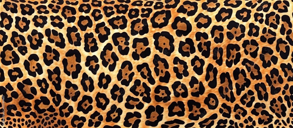Poster leopard texture, seamless cat texture, animal print. copy space image. place for adding text or desi