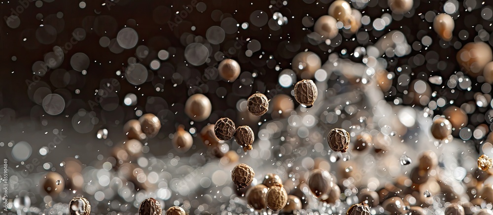 Poster white pepper washing with water. copy space image. place for adding text and design