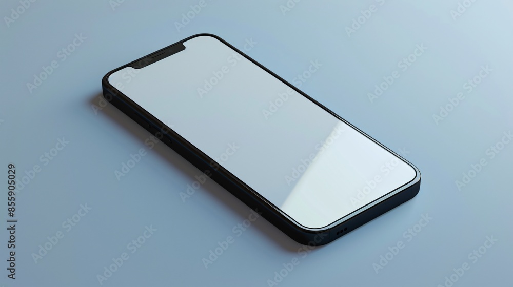 Poster a perspective concept features an empty screen smartphone isolated, showcasing the potential for cus