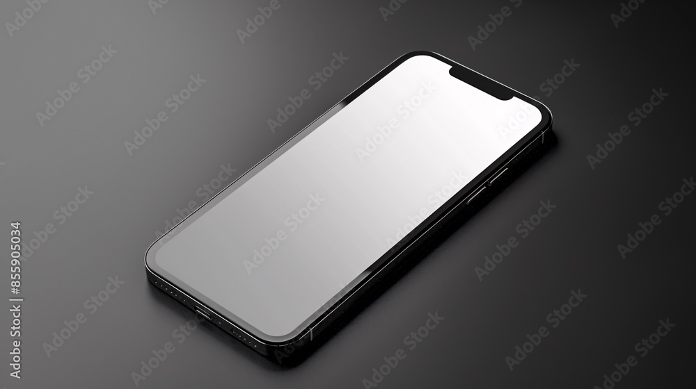 Poster a perspective concept features an empty screen smartphone isolated, showcasing the potential for cus